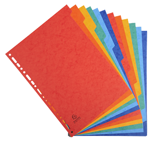 Intercalaires carte lustrée 225g 12 positions - A4 1412E