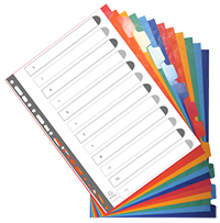 Intercalaires Carte lustrée 225g avec onglets renforcés - 12 positions - A4 2212E